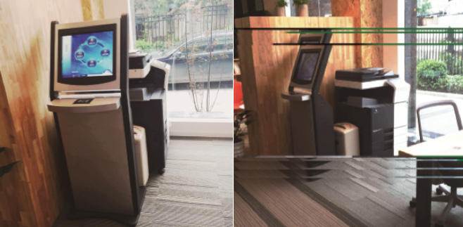 柯尼卡美能達(dá)的分體式大屏終端機(jī)柜 柯尼卡美能達(dá)的分體式大屏終端機(jī)柜