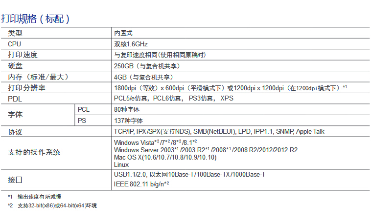 柯尼卡美能達彩色復印機C458打印規格-科頤辦公 柯尼卡美能達彩色復印機C458打印規格-科頤辦公